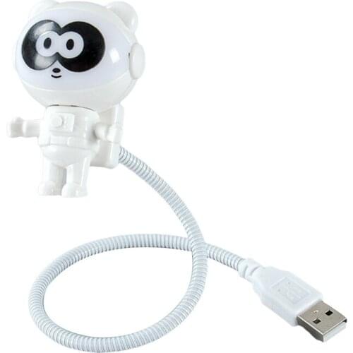 1PCS Flexible Panda Astronaut LED Night Lamps USB Gadget Laptop Accessories Flexible Reading Mini Lamp LED Bedroom Lamp 69HE