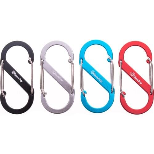 Locking Carabiner Keychain 8 Ring Quick Release Clip Buckle Protable Quickdraws Hiking Climbing Camping Tool