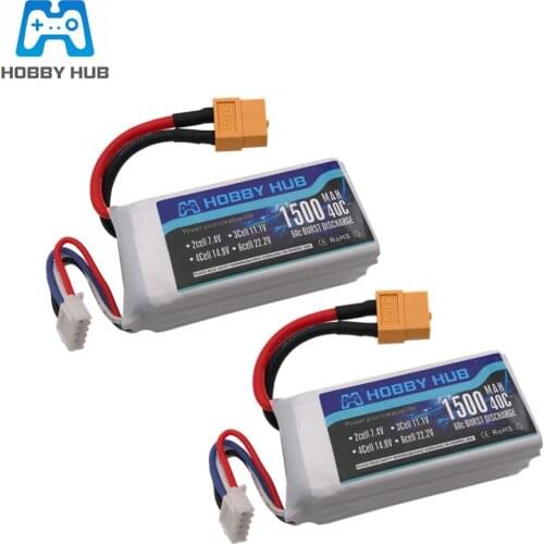 1/2/3 PCS Hobby Hub 14.8V 1500mAh 4S 40C Lipo battery Rechargeable XT60 Plug for RC Drone Models FPV Racing Part Accs
