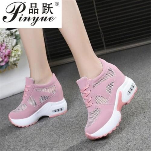 Women Spring 9 color Sneakers Woman Summer Shoes Increase Internal Sneaker Breathable Tennis Shoes