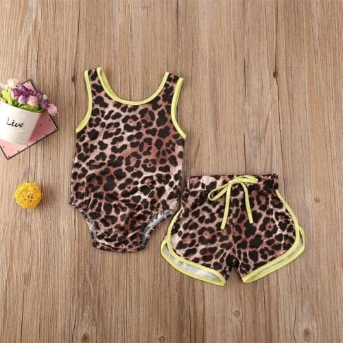 2021 Girls Swimwear Toddler Kids Baby Girl Leopard Swimwear Swimsuit Bikini Bathing Suit Children Swimming Costume