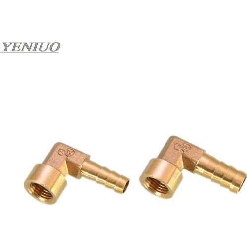 Elbow Brass Barbed Fitting 8~16mm Hose Barb x 1/4" 3/8" 1/2" Female Thread Coupler Connector Adapter For Fuel Gas Water Copper