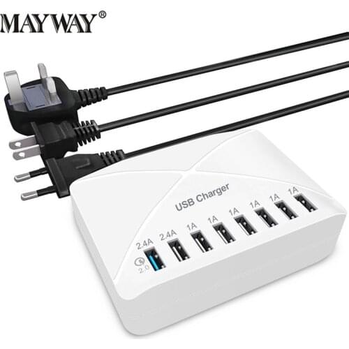 Hot Sell USB Charger Power Adapter Smartphones Tablets Strip 8 USB Ports Socket EU UK US Power Strip for iphone samsung