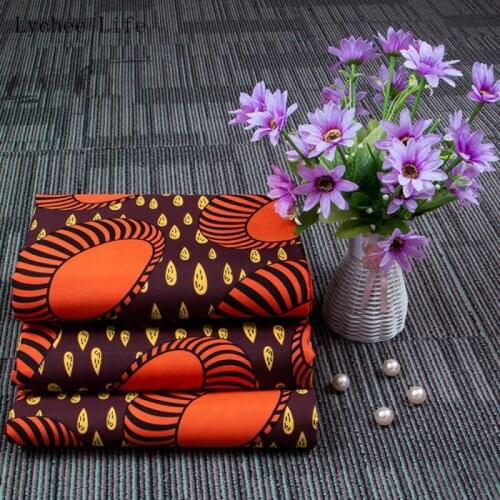 Lychee Life 1Yard Ankara African Polyester Circle Printed Sewing Fabric For Women Party Wedding Dress Diy Handmade Materials