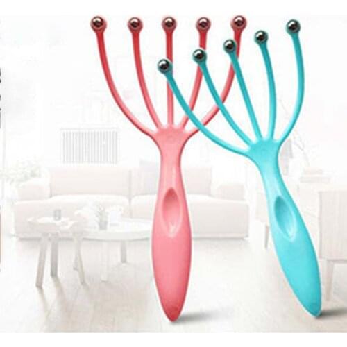 Hot Five-Jaw Ball Head Massager Manual Scratch Head Grabber Plastic Scalp Massage Claw Professional Fashion