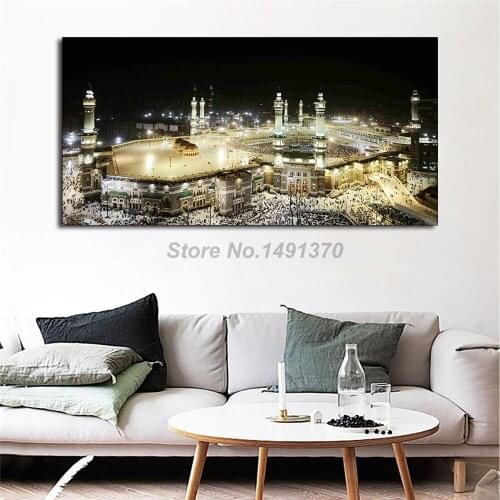 Mecca Islamic Sacred Landscape Oil Painting Religious Pictures Art Canvas Print Wall Modern Home Room Wall Decoration