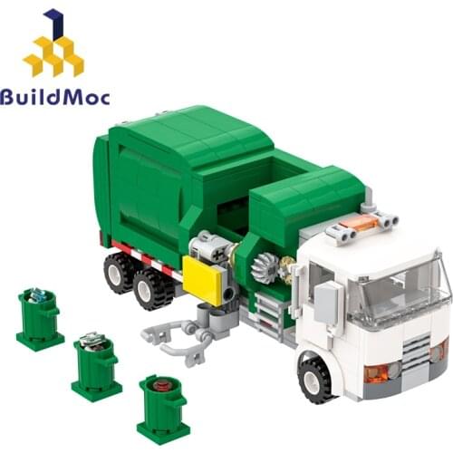 MOC60118 Creative Series Town Garbage Sorting Transport Truck Model Building Blocks Toys Trash Truck For Children Christmas Gift