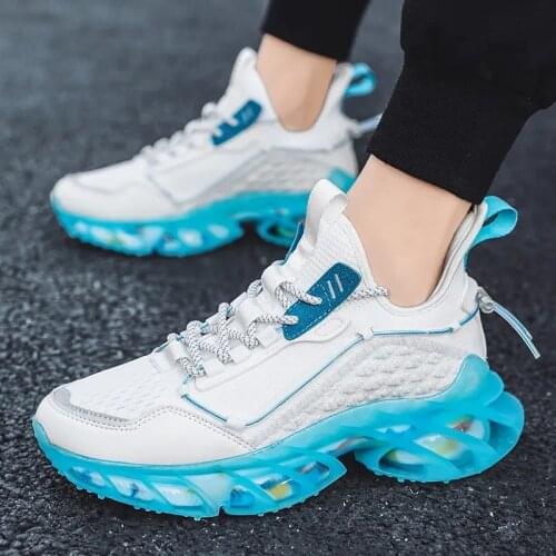 Mens Summer Casual Shoes Flying Mesh Surface Hollowed Breathable Thick Soled Sports Shoes Anti Slip Shock Absorption Leisure