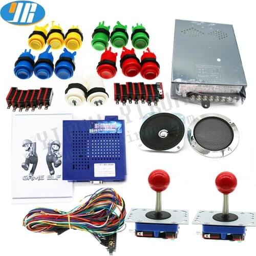 DIY Jamma Arcade game kit parts Game Elf 750 in 1 PCB Box games board+power supply+ZIPPY joystick+buttons +jamma wire