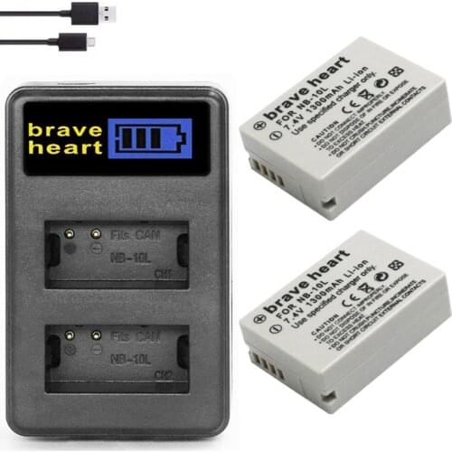 NB-10L Replacement Battery and USB Dual Charger for Canon SX40 HS SX40HS SX50 PowerShot SX40 HS SX50 HS SX60 HS