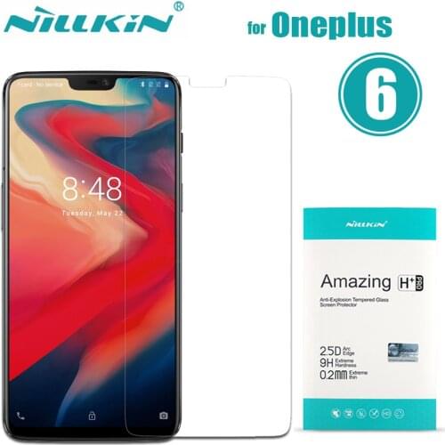 Nilkin for OnePlus 6 Tempered Glass Screen Protector Nillkin Amazing H+Pro Clear Protective Glass Film for One plus 6 1+6 A6000