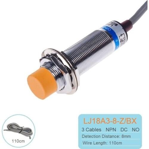 New M18 Inductive Proximity Sensor Switch LJ18A3-8-Z/BX 3 Cables NPN DC NO Detection Switch