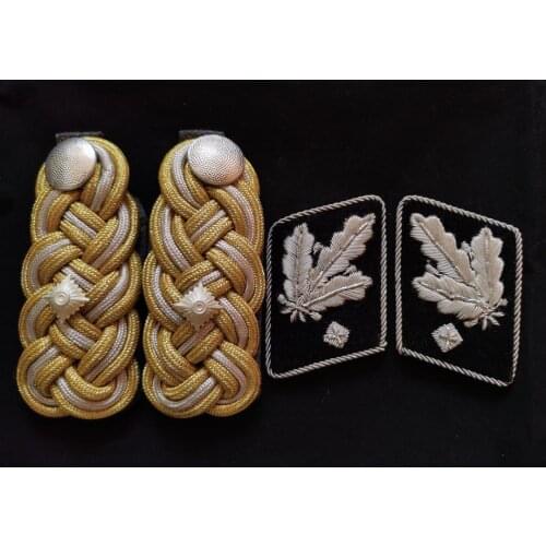 WWII WW2 German Elite SHOULDER BOARDS (Lt. General) Collar Tabs FULL SET