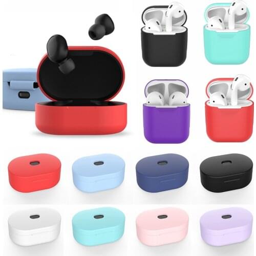 Silicone Earphone Case for Xiaomi MI Redmi AirDots Bluetooth Earphone Wireless Headset Shell headphones Protective Cover TWS