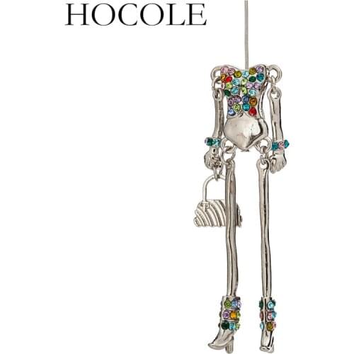 HOCOLE Rhinestone Handmade Doll Necklace Pendants Alloy Assorted Naked Bodies Findings For DIY Doll Earrings Jewelry Making