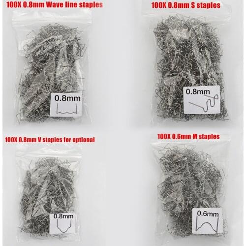 Universal 400 Pcs/Set Precut 0.6mm-0.8mm Hot Wave Flat Staples For Plastic Stapler Repair Welder repair tool