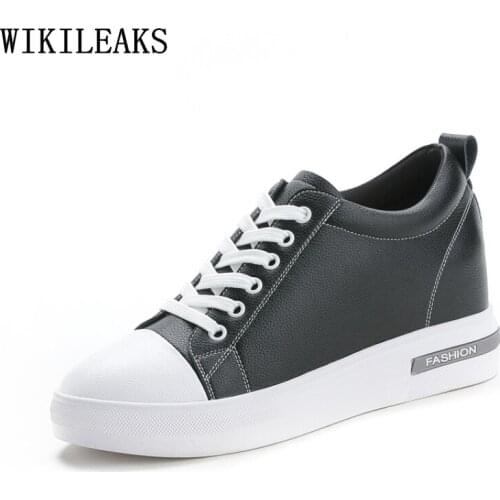 Leather Casual Shoes Platforms Wedges Shoes for Women Genuine Leather 2021 Fashion Women Harajuku Zapatos De Mujer Zapatos