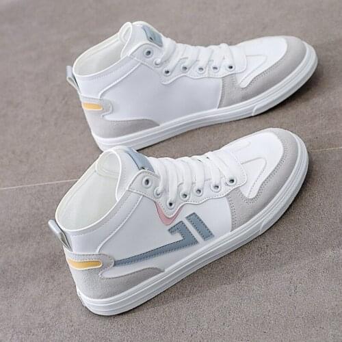 White Shoes Womens Spring And Autumn 2021 New Flat Casual High-top Sports Shoes Zapatillas Mujer Tenis Feminino