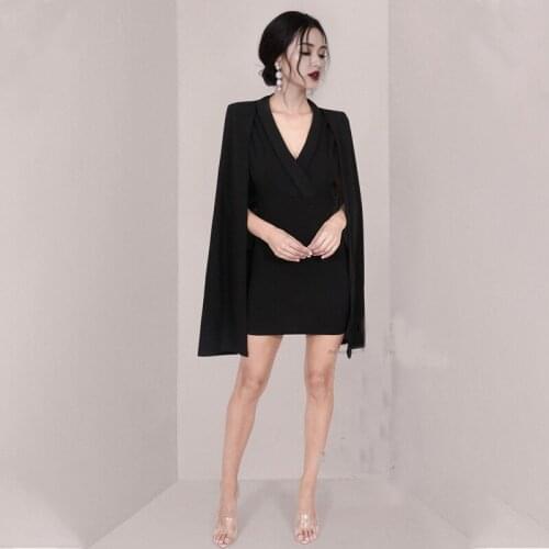 Special Occasion Dresses Vintage V-Neck Sleeveless Pleat Jersey A-Line Luxury Black Knee-Length Elegant Women Prom Gowns E828