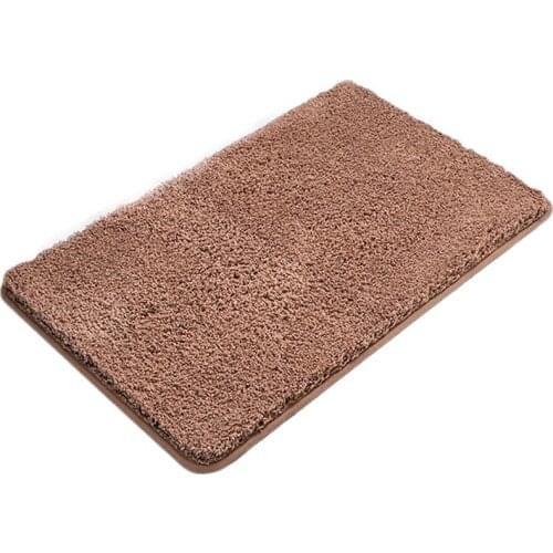 1pcs Home Bath Mat Solid Color Bathroom Carpet Water Absorption Non-slip Washable Rug Toilet Floor Mat for Kitchen Bedroom