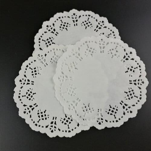 140pcs 5.5'' 14cm Vintage Napkin Hollowed Lace Paper Doilies Cake Holder Crafts Paper Doyleys For Wedding Decoration