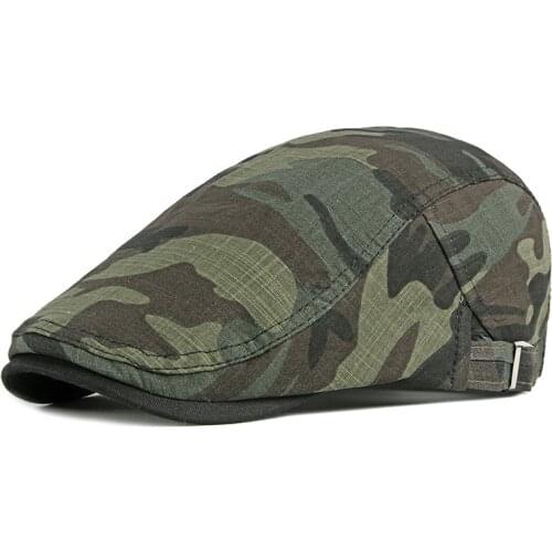 2021 Casual Camouflage Hat For Men Breathable Cotton Berets Spring Summer Thin Flat Peaked Caps Women Cabbie Newsboy Sun Hat