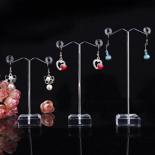 3 Pcs Acrylic Metal Tree Earring Necklace Jewelry Display Stand Rack Holder Trendy jewelry earring display stand