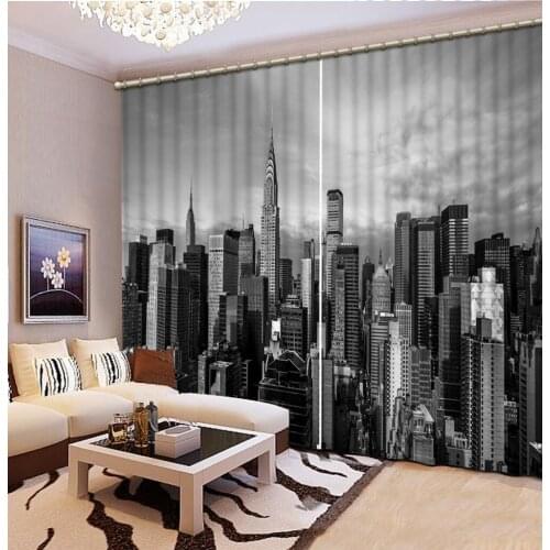 3D Print Diablo City Landscape Pattern Window Blackout Curtains Water Proof 3D Curtains for Living Room Customizable Size CL-014