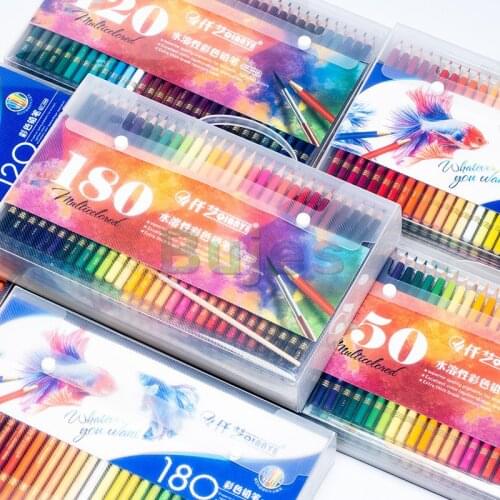 48 72 120 150 180Color Pencils Wood Colored Pencils Set Watercolor Drawing Sketch For Colored Pencils School Gifts Art Supplies
