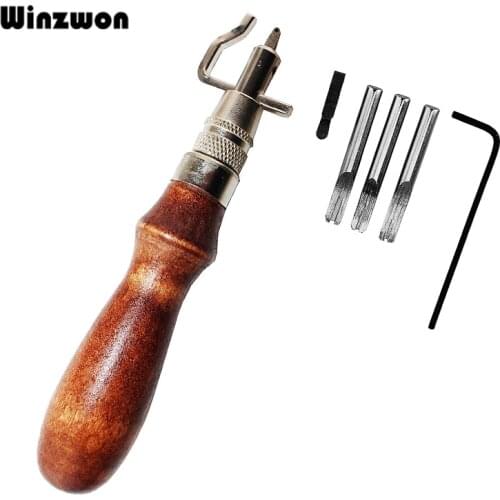 7 in 1 Pro Leathercraft Stitching Leather Groover Edger Beveler DIY Leatherworking Tools Sew Crease Leather Tool Kit