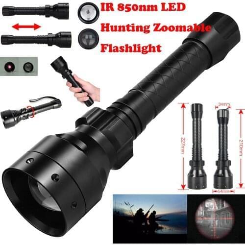 Long Range Infrared 10W IR 850nm T50 LED Hunting Light Night Vision Torch 18650 Waterproof Outdoor Camping Power Led Flashlight