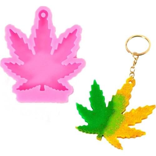 DIY Crystal Silicone Mold Maple Leaves Key Chain Pendant Mold Jewelry Necklace Casting Decorative Silicone Mold For Resin