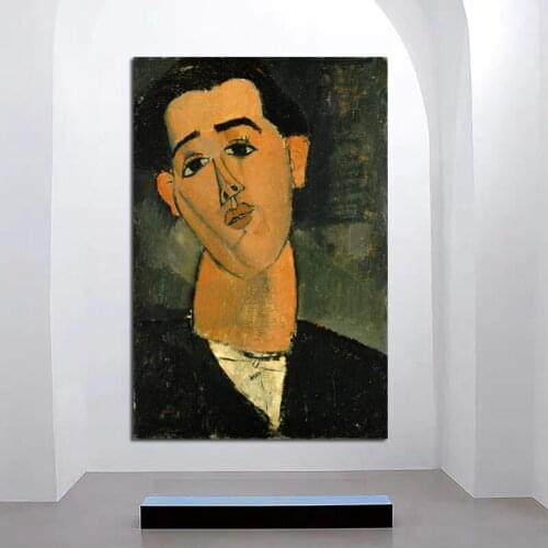 Juan Gris Portrait Canvas Painting Prints Living Room Home Decor Artwork Modern Wall Art Oil Painting Posters Pictures Framework