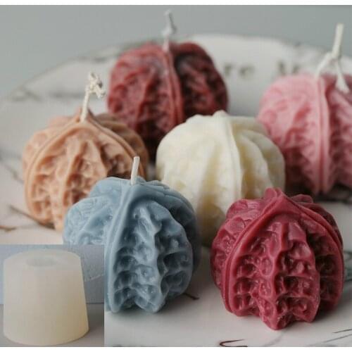 Walnut Shape Candle Mold Simulation Food Silicone Mold DIY Scented Candle Craft Mould