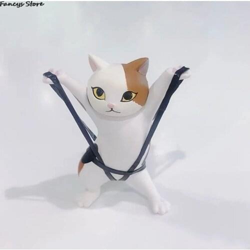 Cat Bookshelf Stand Pen Holder Carrying Coffin Kitty Toy Ornaments Headphone Shelf Kawai Desk Toy Student Unzip Creativity Gift
