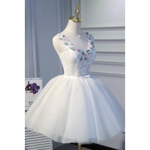 100%real white collar cutting flowers beading /fairy fancy dress short ball gown/short lolita dress/can customs size