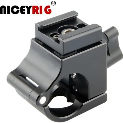 NICEYRIG 25mm Rod Clamp with Cold Shoe for Dji Ronin-M / Ronin-MX Gimbal Stabilizer with 3/8" 1/4" Thread Hole Quick Clamp