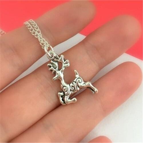 Reindeer Necklace, Festive Jewelry, Christmas Accessory, Woodland Animal Gift, Deer Antler Necklace, Gift for Her / Him