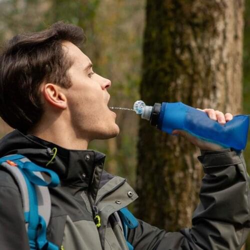 Portable Outdoor Survival Filtered Water Bottle Purifier Filtration Hiking