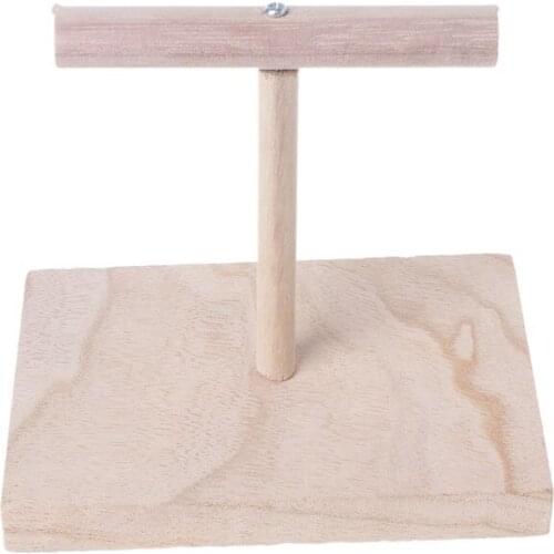 Portable Wooden Pet Parrot Training Rotation Perched Stand Platform Birds Paw Grinding Toys