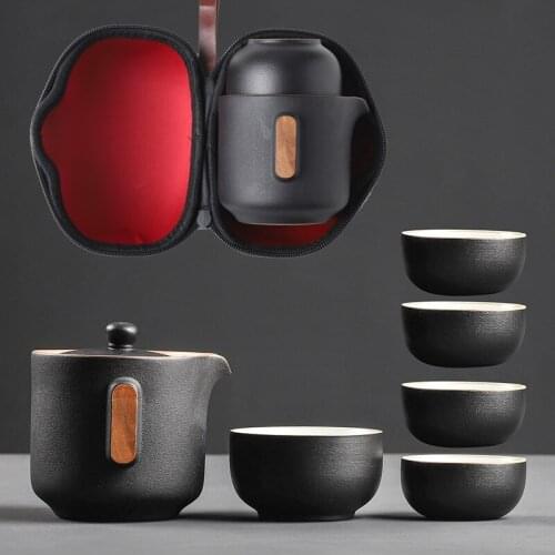 Portable Travel Vintage Tea Set Ceramic Home Gift Chinese Tea Set Porcelain Home Garden Simple Juego De Te Chino Teaware DL60CT