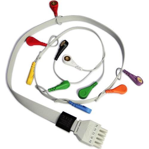 Compatible New CONTEC TLC5000 Holter cable 10leads IEC/AHA Snap Holter recorder ECG cable