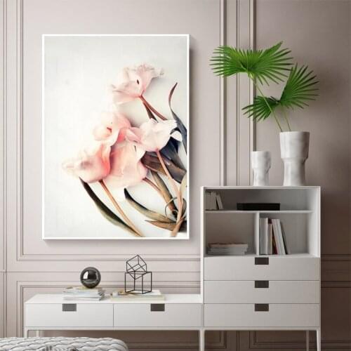 Modern Minimalist Fresh Flower Canvas Painting Modular Wall Picture for Living Room Home Decoration Nordic Posters and Prints