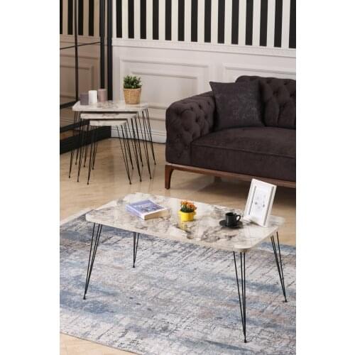 Modern Zigon And Medium coffee table Set White Marble coffee tables table basse furniture living room table