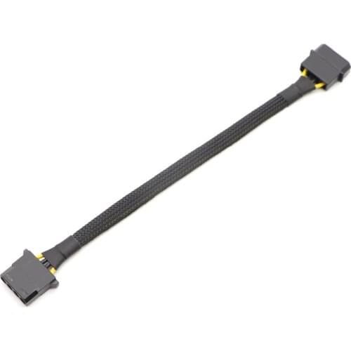 Black Full Sleeved IDE Molex 4Pin Male to Female Power Extension Cable