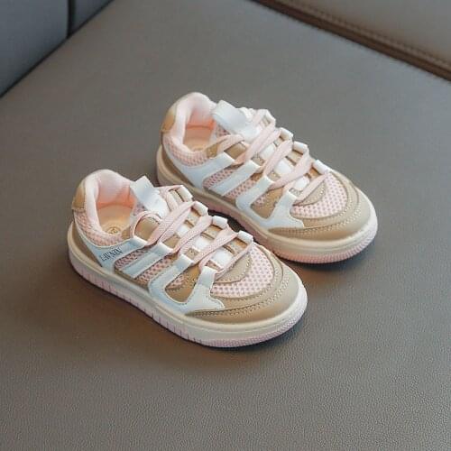 Girls Vintage Lace-up Casual Shoes Running Shoes 2021 New Shoe Children Boy Fashion Breathable Sneaker Soft Sole All-match 26-36