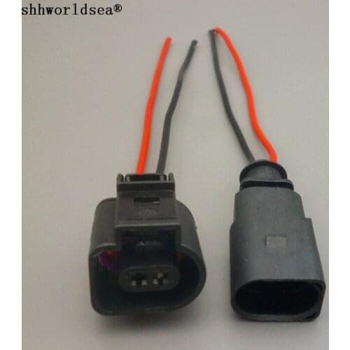 Worldgolden 2Pin Auto 1J0973702 1J0 973 702 Sensor Connector Electrical Plug 1J0973802 For AUDI VW Skoda VAG Group 1J0 973 802