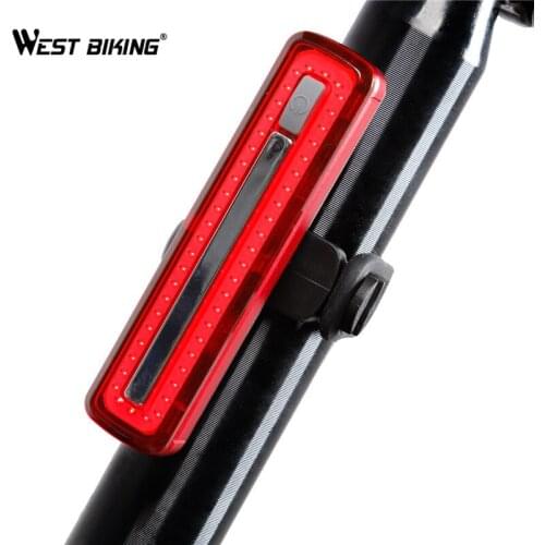 WEST BIKING Bicycle Taillight USB Rechargeable Waterproof Riding MTB Rear lamps Super Bright Safety Night Warning Bike Light