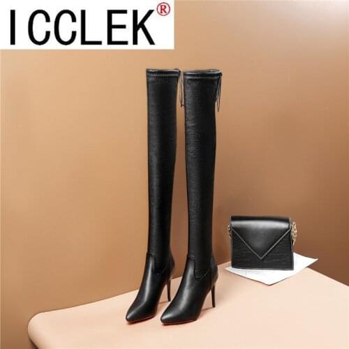 Sexy Small Size 35-39 Winter Add Fur Platform High Fetish Thin Heels Party Shoes Women Over Knee Boots Female Botas Mujer 2021