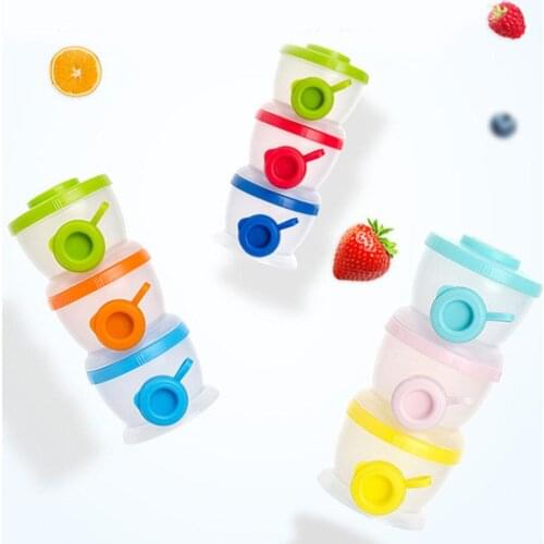 3Cells Grid Milk Powder Dispenser Baby Accessories Plastic Food Container Infant Feeding Storage Box Removable Portable 1 PC